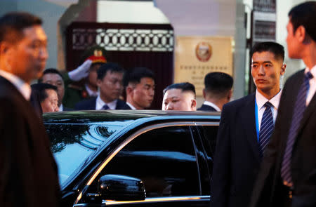 North Korea's leader Kim Jong Un arrives at the North Korean embassy in Hanoi, Vietnam, February 26, 2019. REUTERS/Jorge Silva