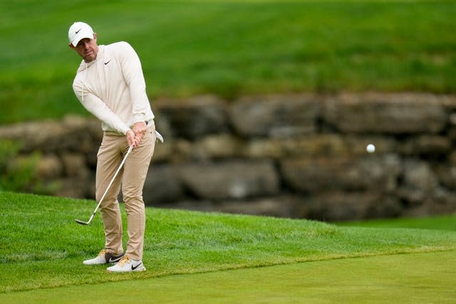 Rory McIlroy during a practice round for the US PGA Championship 