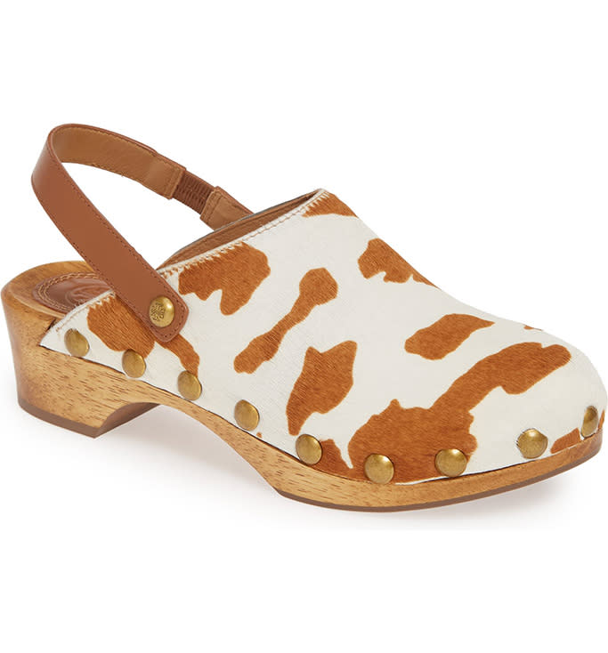 Tory Burch Blythe Studded Genuine Calf Hair Clog