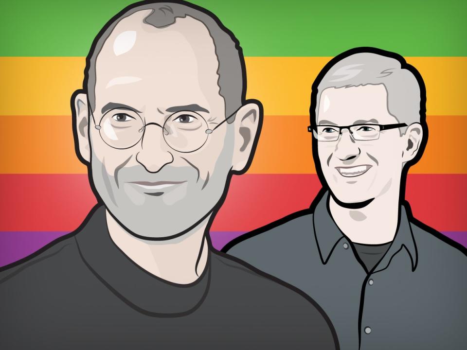 Steve Jobs and Tim Cook Apple Portrait Illustration