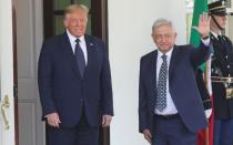 U.S. President Trump welcomes Mexico’s President Lopez Obrador at the White House in Washington