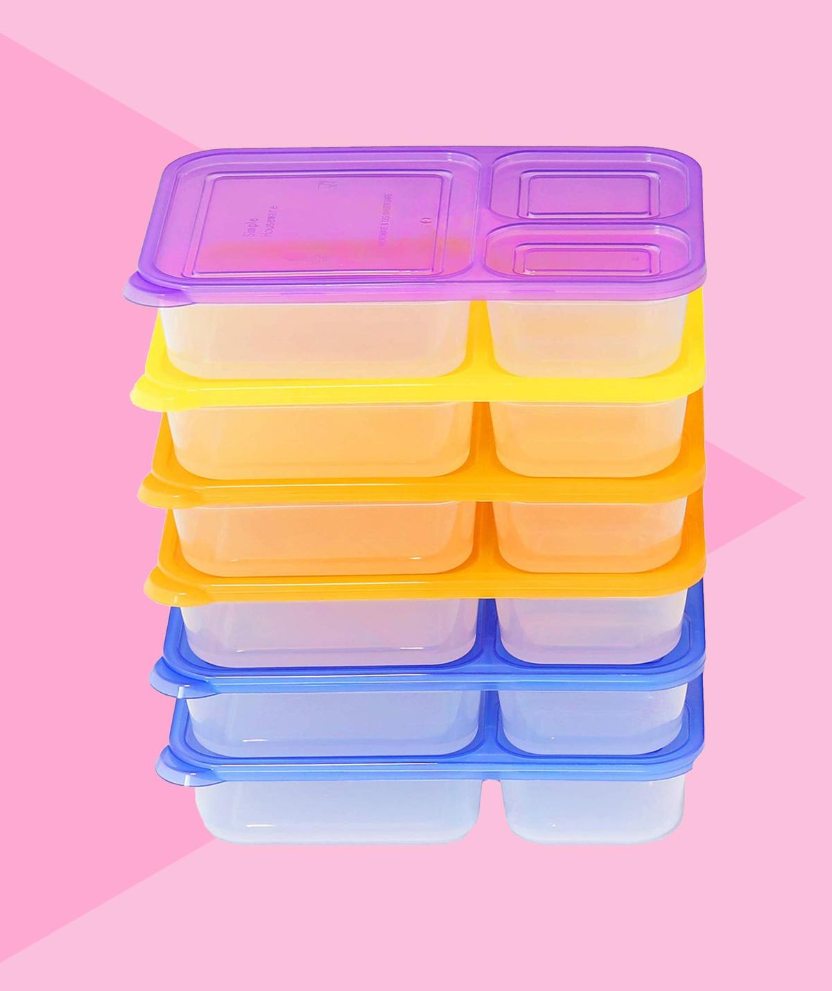 Bento Lunch Box Meal Prep Containers (4, 39 OZ) - 3 Removable