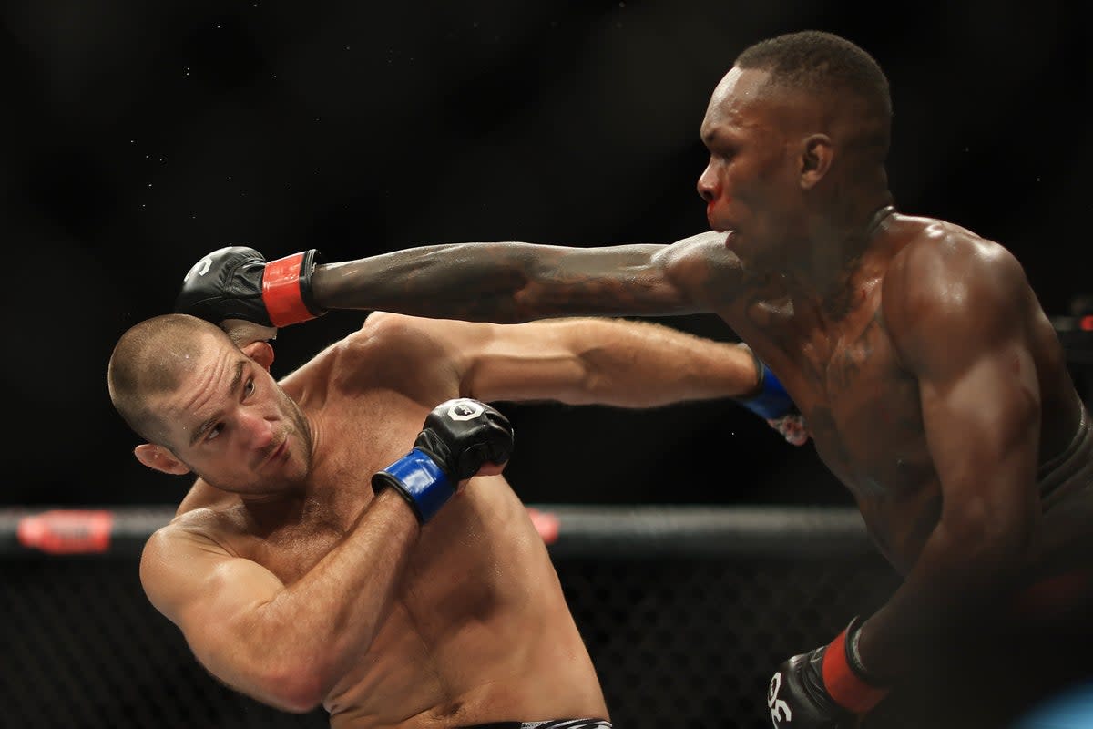 Strickland was able to avoid the majority of Adesanya’s headshots (Getty Images)