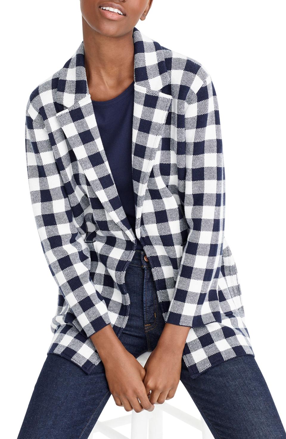 Sophie Gingham Sweater Blazer