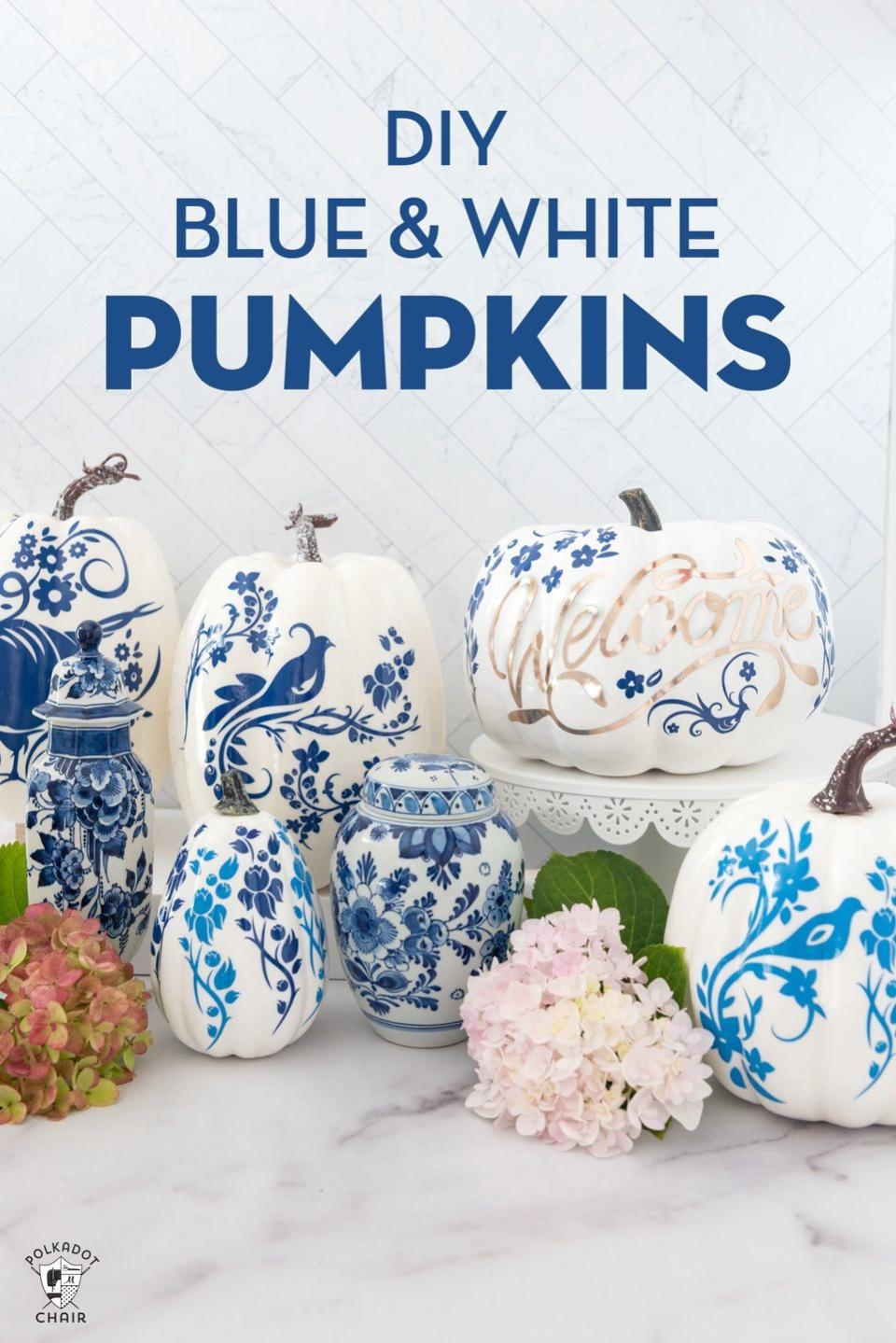 fall crafts for adults chinoiserie pumpkins