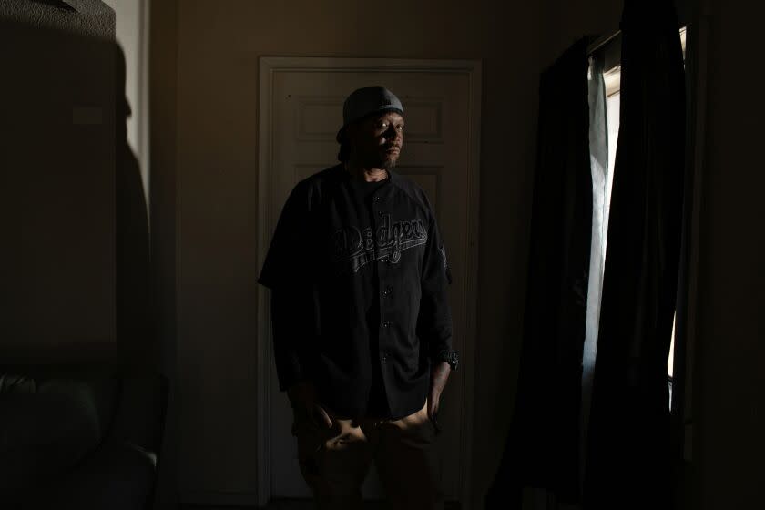 INGLEWOOD, CA - JULY 15: Leon Simmons poses for a portrait at his home on Friday, July 15, 2022 in Inglewood, CA. Simmons is among some 300 Black employees who will be compensated as a result of EEOC settlements with Cardinal Health and Ryder Logistics and Kimco Staffing over workplace discrimination. (Jason Armond / Los Angeles Times)