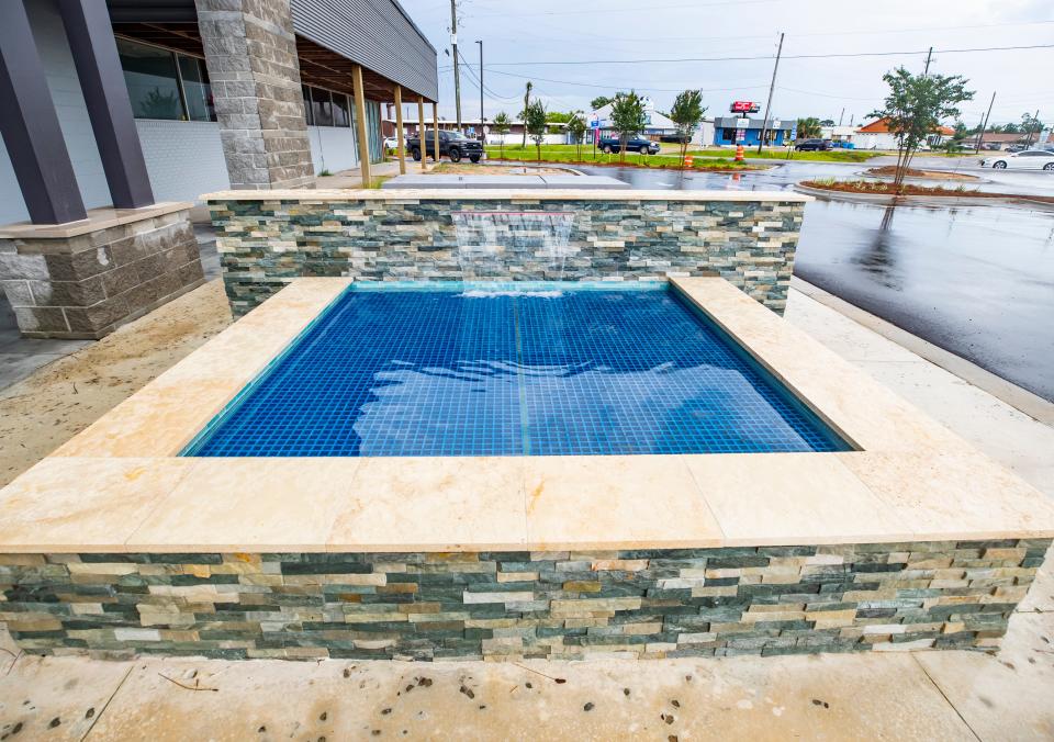 Northstar Church's new facility features a waterfall baptistry in front of the church.