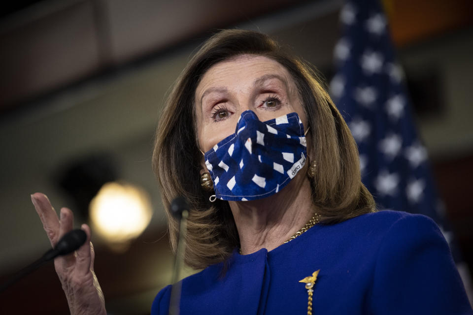 Speaker of the House Nancy Pelosi (D-Calif.) at the Capitol in Washington on Oct. 9. (Photo: Caroline Brehman via Getty Images)