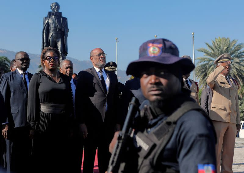 FILE PHOTO: Haiti's Prime Minister Ariel Henry attends death anniversary of Toussaint Louverture, in Port-au-Prince