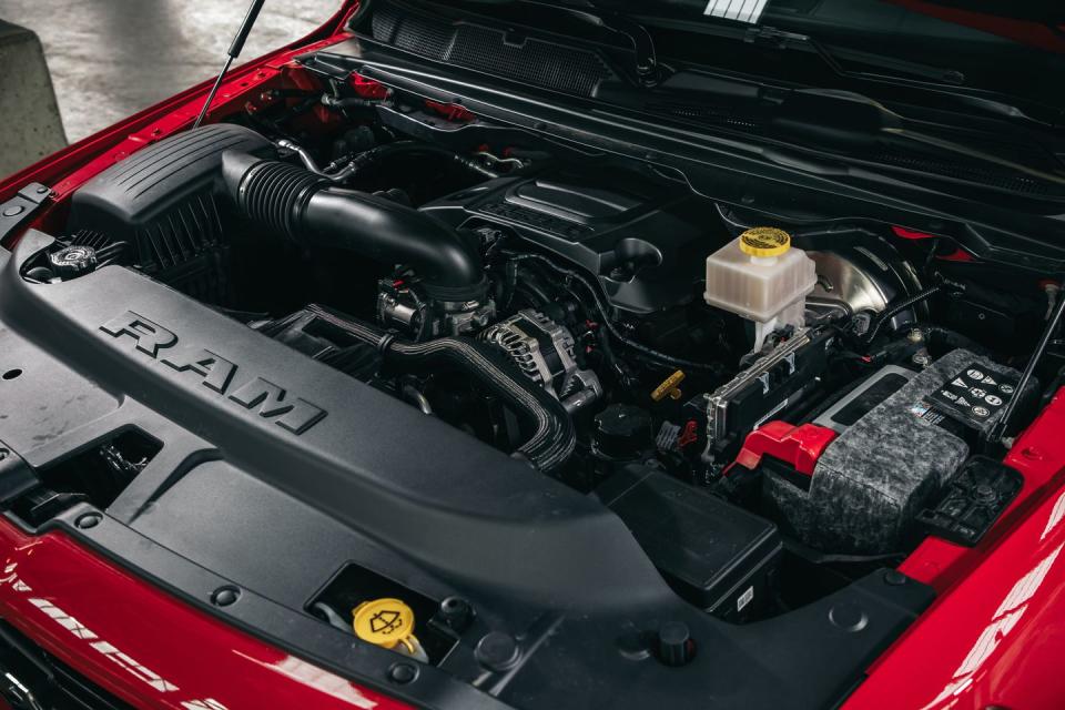 <p>Although the Ford engine and GM’s 6.2-liter V-8 make more power and torque than the Ram’s V-8, the Hemi makes the most satisfying rumble.</p>
