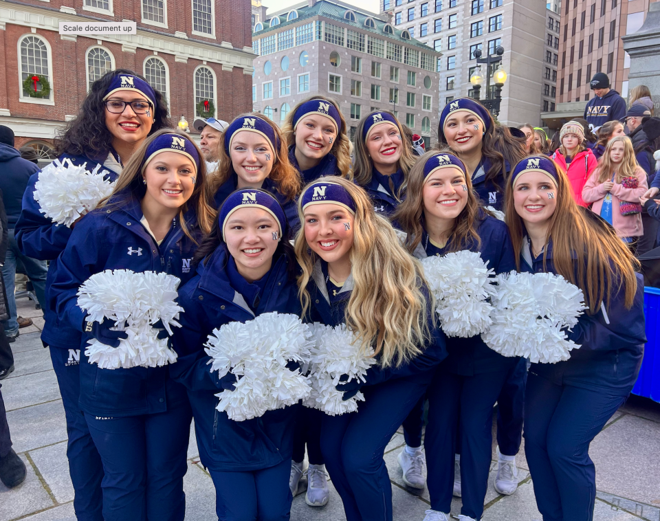Navy Dance Team at the 2023 Army-Navy pep rally. Photo: Tessa Robinson/We Are The Mighty