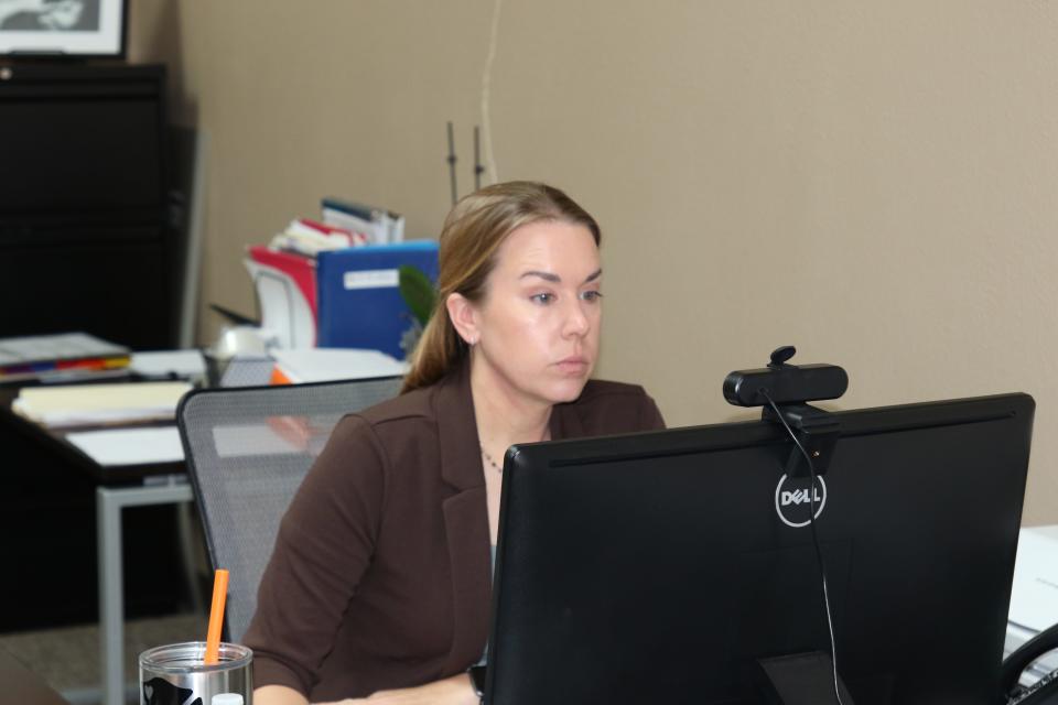 Ada Beth Majerus, office manager of the United Way of Eddy County, works at the office in downtown Carlsbad on Oct. 25, 2023.