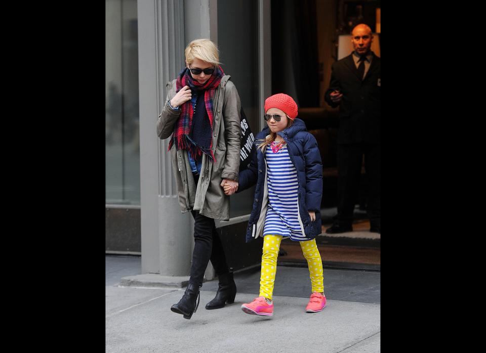 Matilda Ledger steps out with her mom, Michelle Williams. 