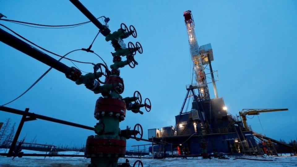 Un sitio de exploración petrolera en Rusia