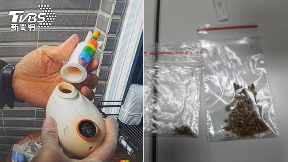  警方在陶瓷擺飾之中查獲大麻及K他命。（圖／TVBS）