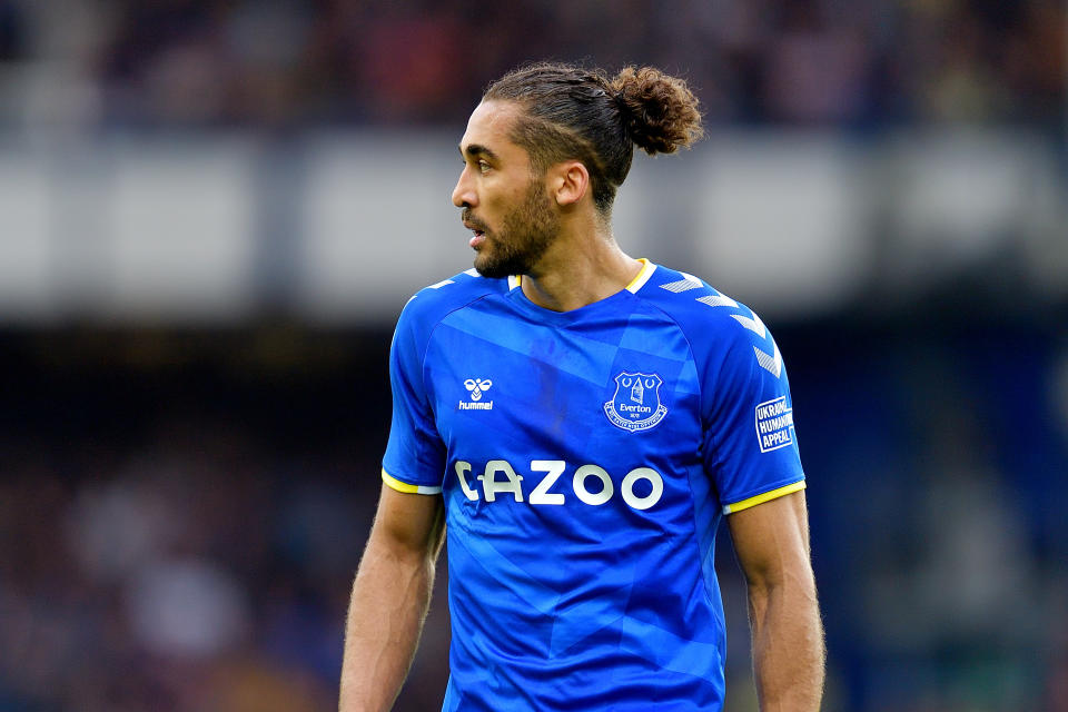 LIVERPOOL, ENGLAND - MAY 15: Dominic Calvert-Lewin during the Premier League match between Everton and Brentford at Goodison Park on May 15, 2022 in Liverpool, United Kingdom. (Photo by Tony McArdle/Everton FC via Getty Images)