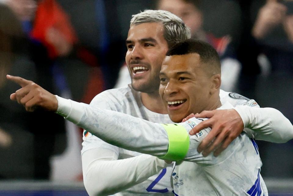 Captain fantastic: France’s new skipper Kylian Mbappe scored two superb goals in an easy win over the Netherlands in Paris  (REUTERS)