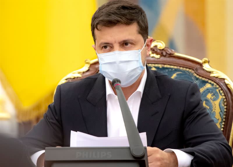 烏克蘭總統府指出，澤倫斯基將會繼續「遠端」工作。（圖／翻攝自推特）