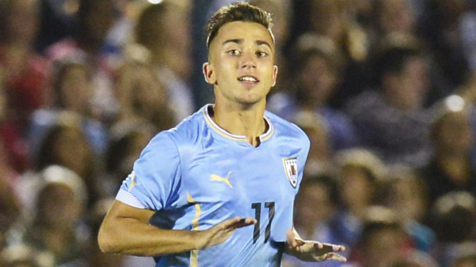 Franco Acosta is seen here during his time with Uruguays' U/20 national side.