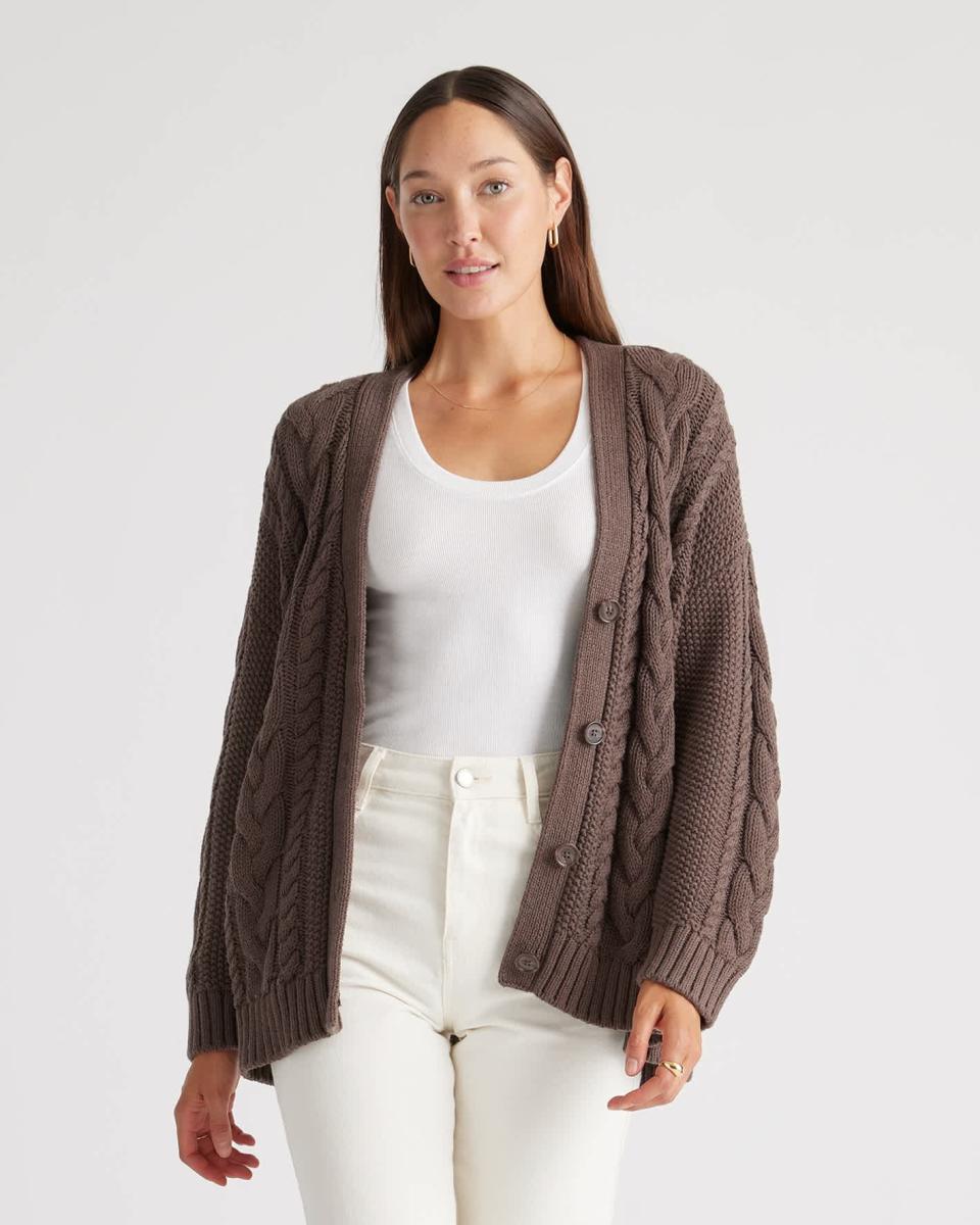 <p><a href="https://go.redirectingat.com?id=74968X1596630&url=https%3A%2F%2Fwww.quince.com%2Fwomen%2F100-organic-cotton-cable-cardigan&sref=https%3A%2F%2Fwww.cosmopolitan.com%2Fstyle-beauty%2Ffashion%2Fg46651630%2Fquince-review%2F" rel="nofollow noopener" target="_blank" data-ylk="slk:Shop Now;elm:context_link;itc:0;sec:content-canvas" class="link ">Shop Now</a></p><p>100% Organic Cotton Oversized Cable Cardigan</p><p>quince.com</p><p>$69.90</p>