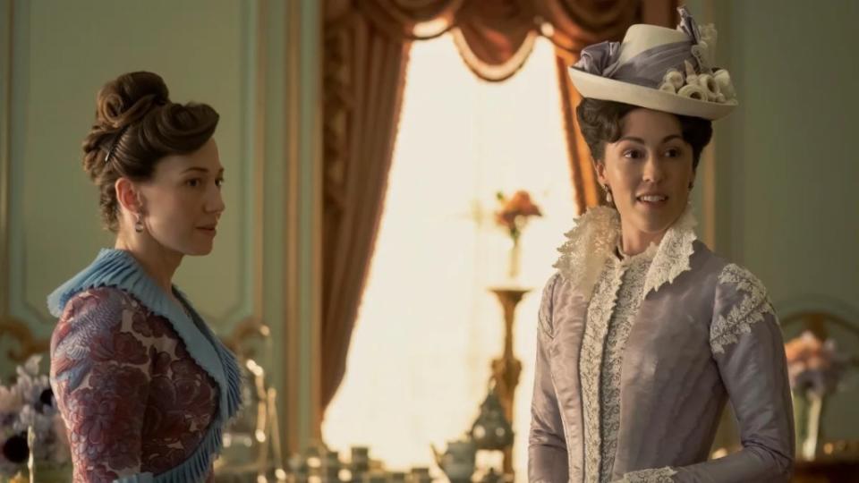 Bertha Russell (Carrie Coon) and Turner/Mrs. Winterton (Kelley Curran) in Season 2 of “The Gilded Age” (Warner Media)