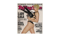 <p>A lingerie-clad Lady Gaga drew controversy after starring on the cover of <em>Rolling Stone </em>with machine guns to hand. <em>[Photo: Rolling Stone]</em> </p>