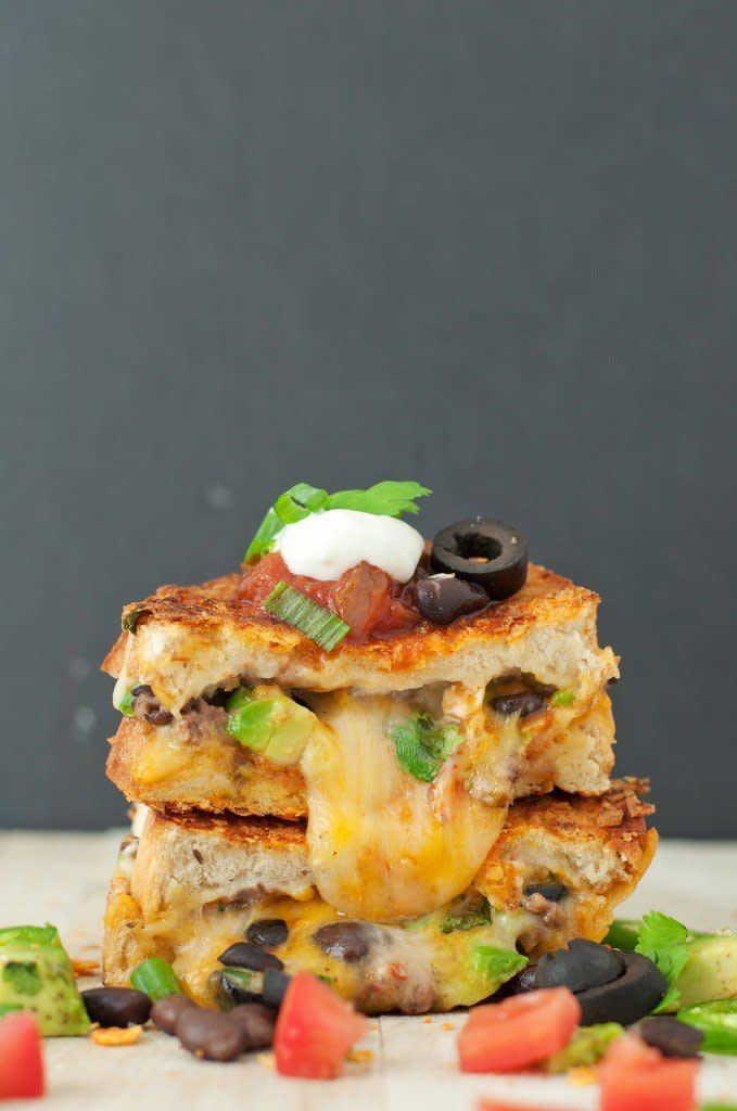 <strong>Get the <a href="http://bsinthekitchen.com/the-loaded-nacho-game-day-grilled-cheese/">Loaded Nacho Grilled Cheese recipe</a> from BS in the Kitchen</strong>