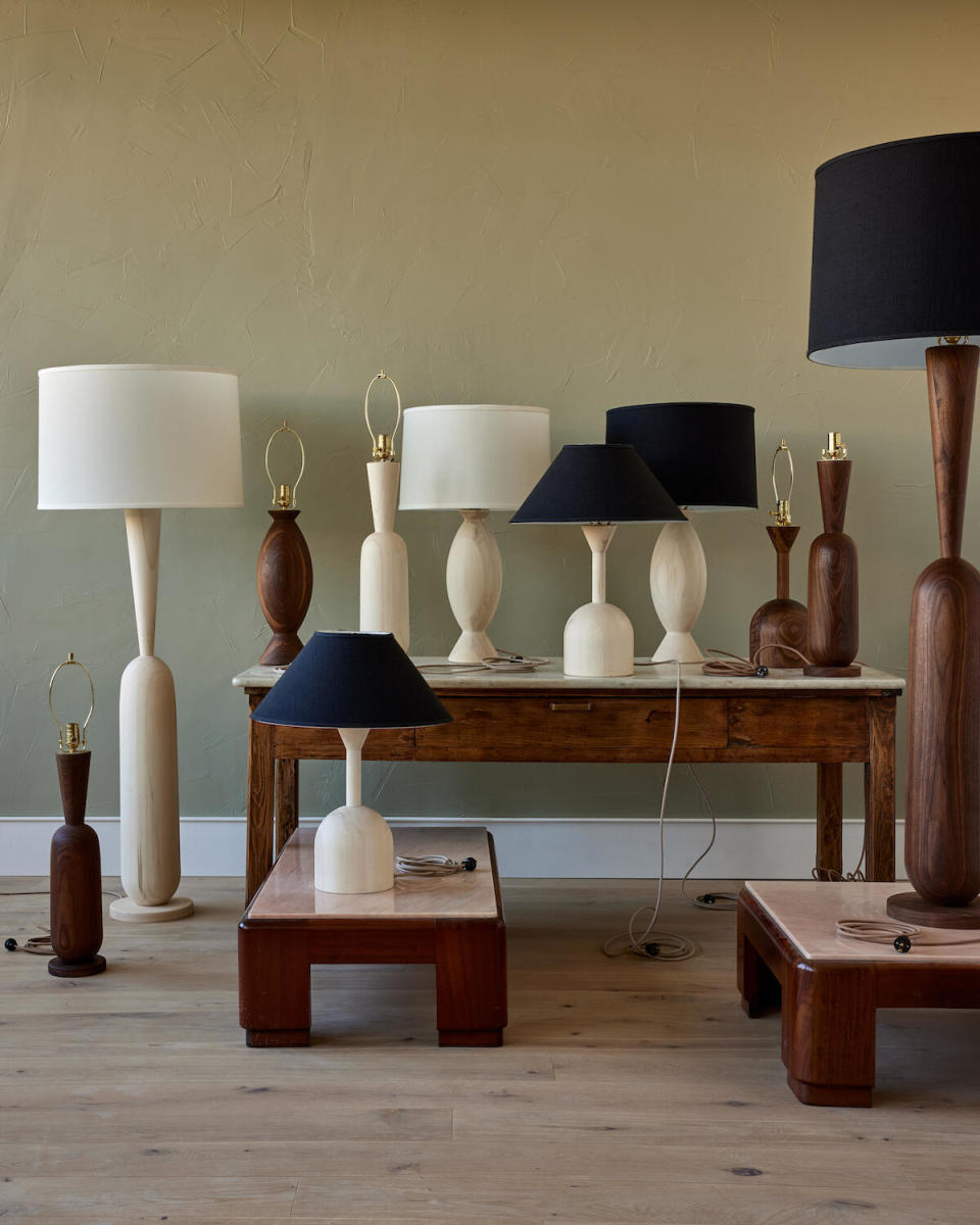 Onslow table and floor lamps