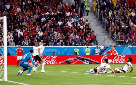 Denis Cheryshev scores Russia's second goal - Credit: REuters