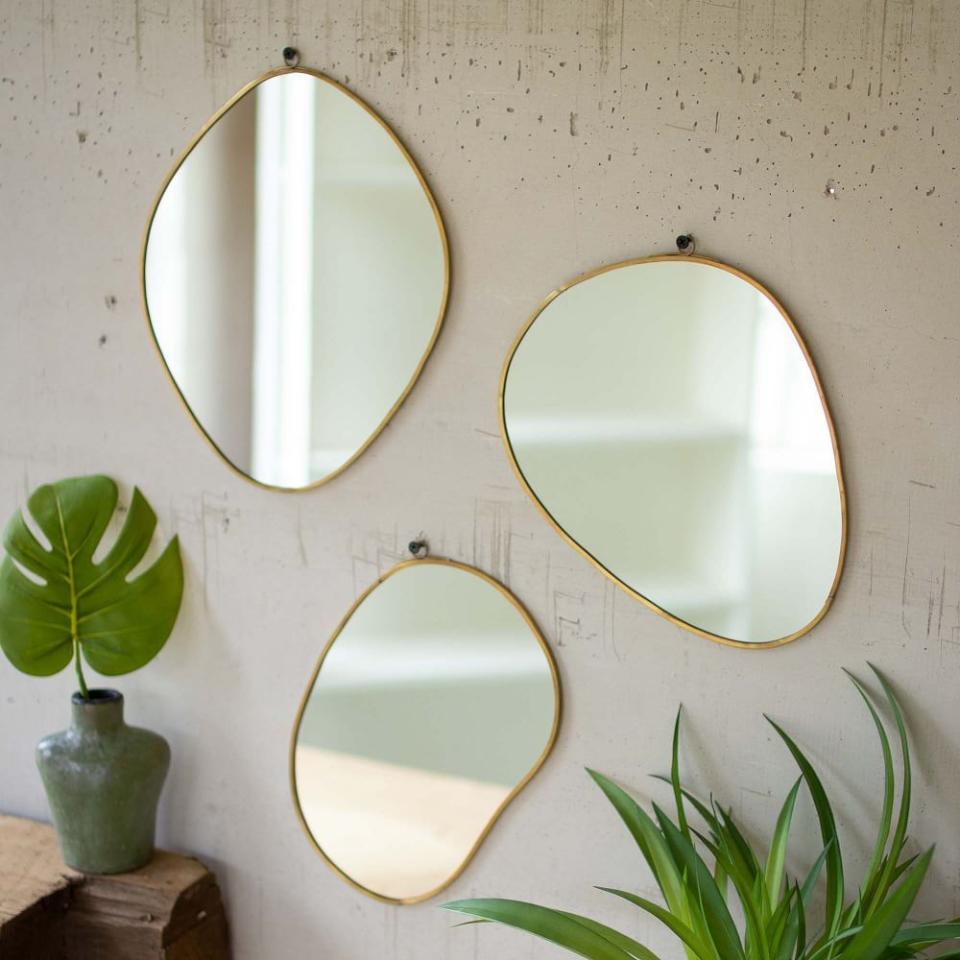 23) Set of 3 Organic Shaped Mirrors