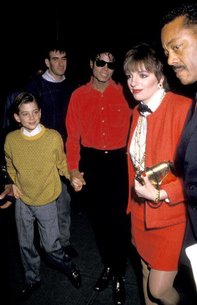 Michael Jackson and Jimmy Safechuck attend a theatre performance together in 1988, three decades before the youngster would come forward with his allegations in Leaving Neverland. Photo: Getty Images