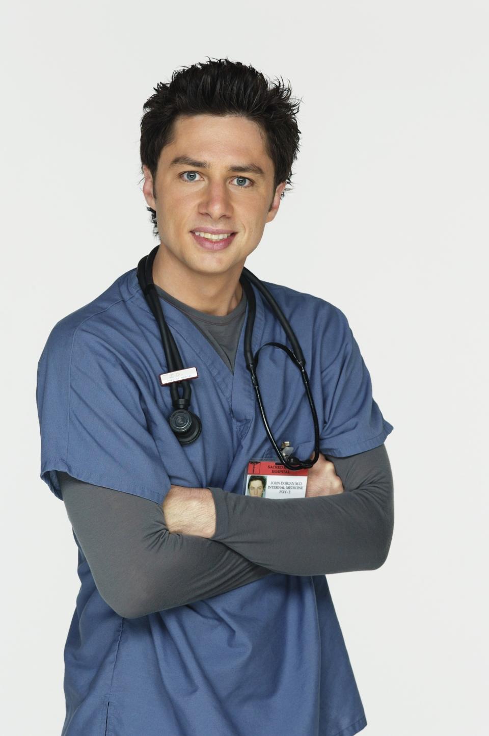 Zach Braff poses as John "J.D." Dorian in a promotional photo for "Scrubs"