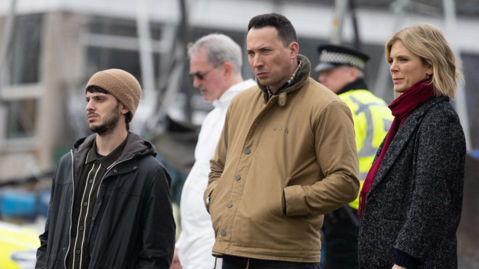 Velvy (ALASTAIR MICHAEL), Jack Hodgson (DAVID CAVES) & Dr Nikki Alexander (EMILIA FOX)