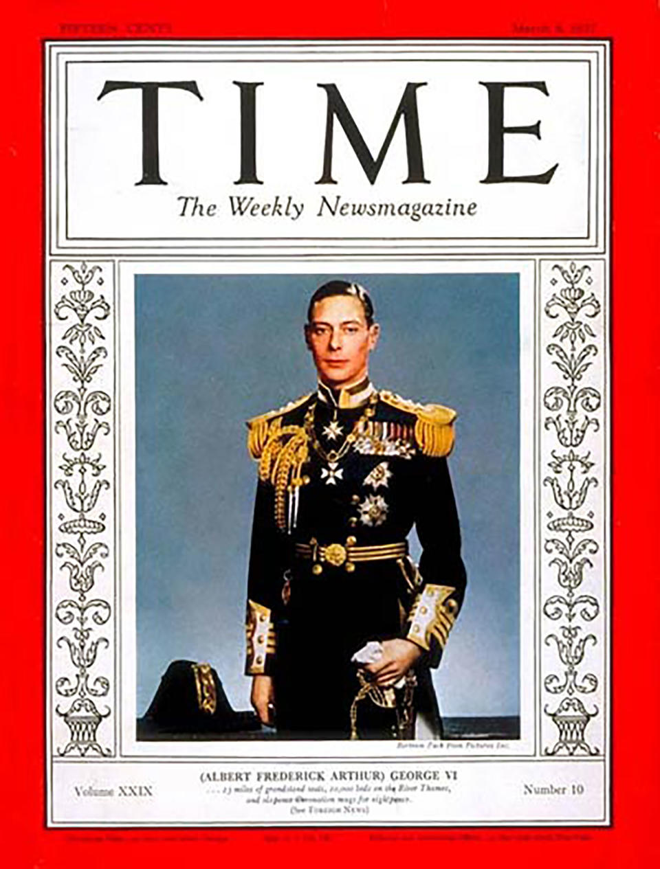 The Mar. 8, 1937 cover of TIME, showing George VI<span class="copyright">PICTURES INC.</span>