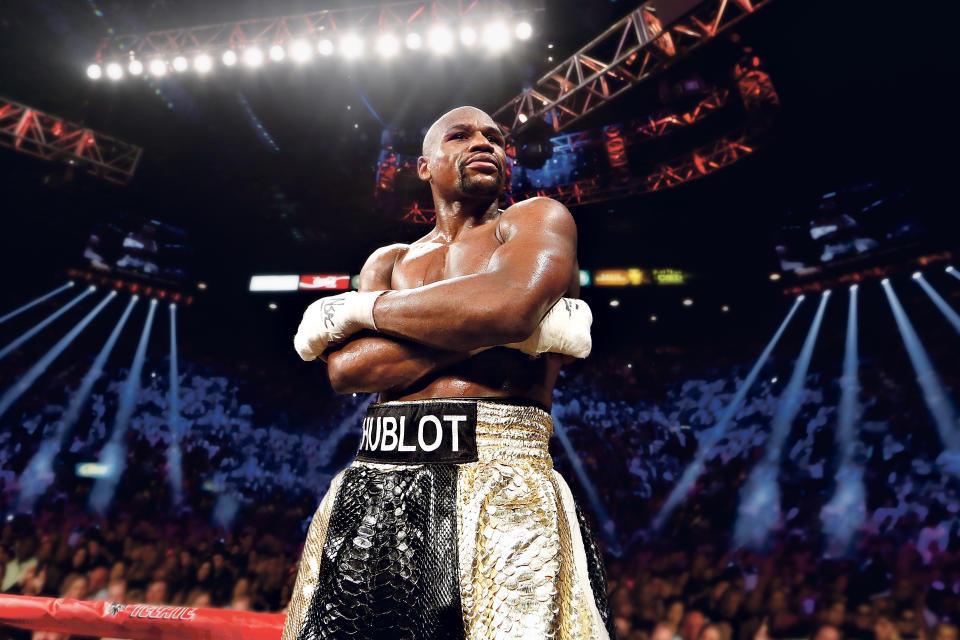 Mayweather sported the Swedish brand’s name during his fight with Pacquiao. (Photo: Hublot)