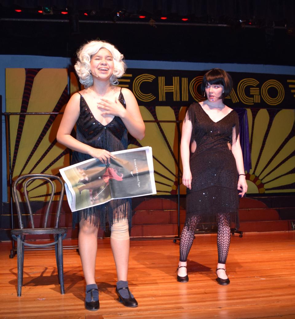 On the left (Blonde) is Sofia Lopez, left, is Roxie Hart and Veronika Olszewski is Velma Kelly in Spring Valley High School's production of "Chicago: Teen Edition." Performances at 7:30 p.m., March 21 and 22; and 3 p.m., March 23.