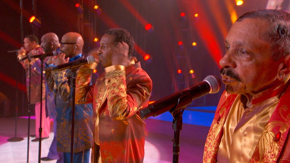 Willie Green, Otis Williams, Terry Weeks, and Ron Tyson of the Temptations perform for the 40th Anniversary of A Capitol Fourth on PBS on July 4, 2020, in Washington, DC.