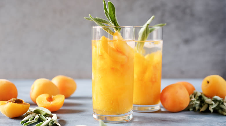 Peach nectar in a glass