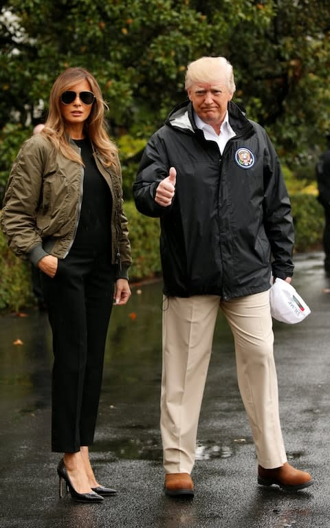 Donald Trump Melania Hurricane Harvey - Credit: Reuters/Kevin Lamarque