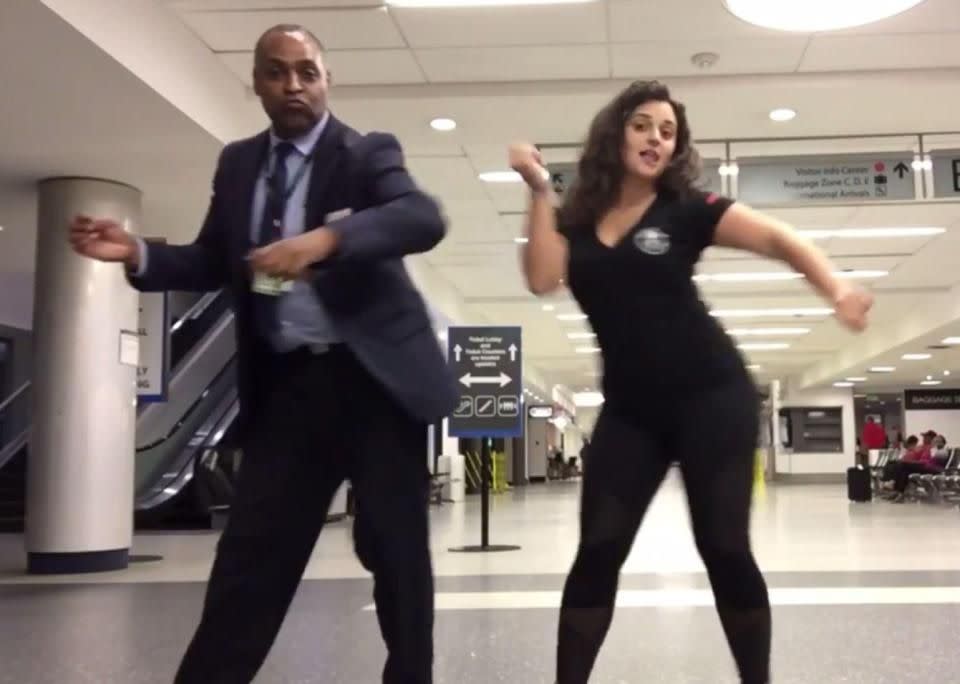 YouTuber Mahshid Mazooji missed a connecting flight and was stuck in Charlotte Douglas International Airport for the night. Photo: YouTube