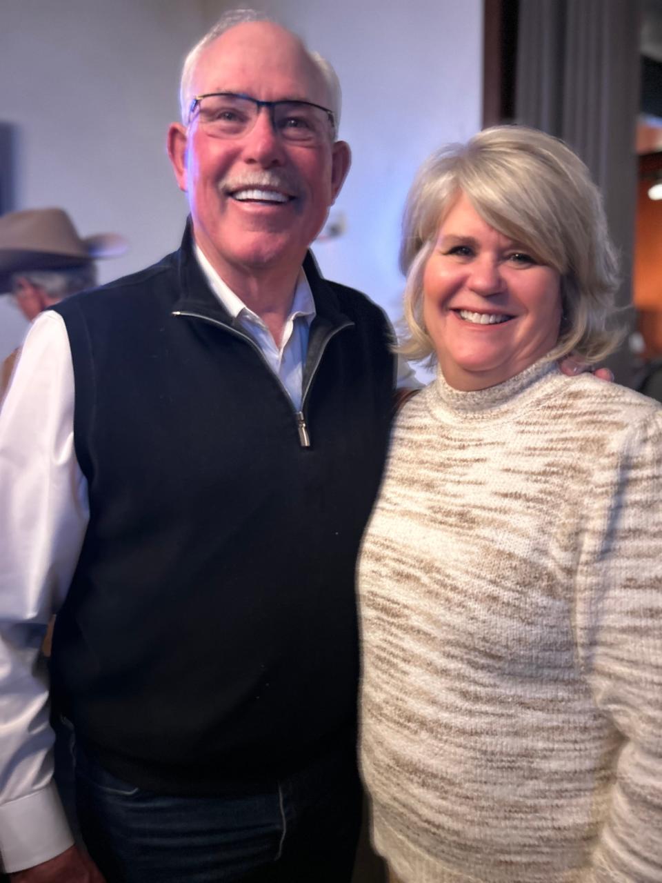 Supporters of longtime State Rep. John Smithee, Randy Darnell and his wife, Lisa, attended Smithee's watch party on Super Tuesday at the Cask & Cork at Town Square in Amarillo. Darnell is a former Canyon ISD Board of Trustees member.