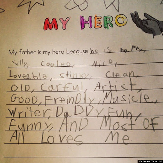 <strong>Author</strong>: Rhett  <strong>Age</strong>: 6  <a href="http://www.huffingtonpost.com/2013/06/11/cute-kid-note-of-the-day-my-father-is-my-hero_n_3421593.html" target="_blank"><em>Click here to read the full note</em></a>
