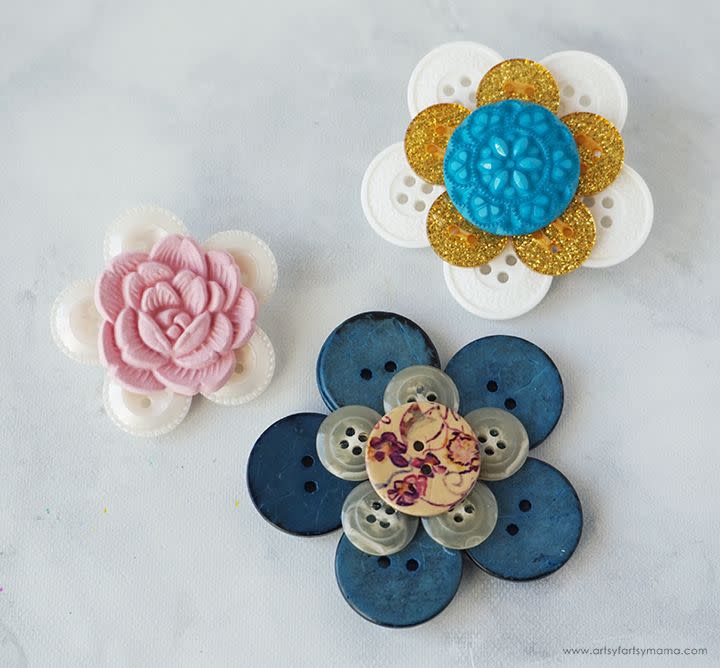 mothers day crafts for kindergarteners button flower pins