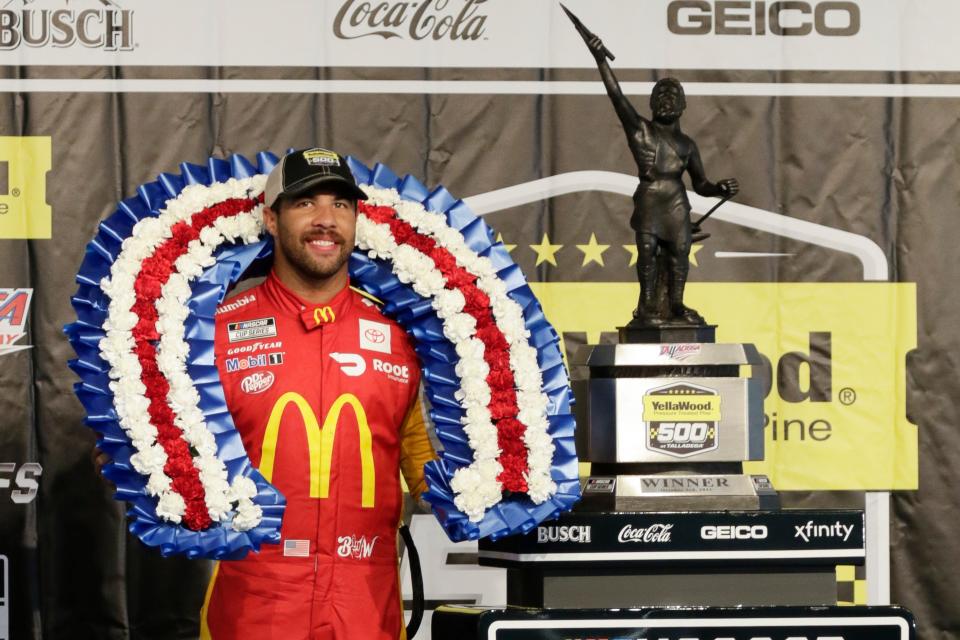 Bubba Wallace won last year's fall race at Talladega.