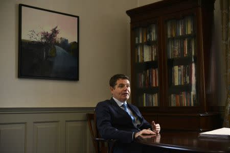 Irish Minister for Public Expenditure Paschal Donohoe speaks during an interview with Reuters at the Ministry of Finance in Dublin, Ireland September 22, 2016. REUTERS/Clodagh Kilcoyne