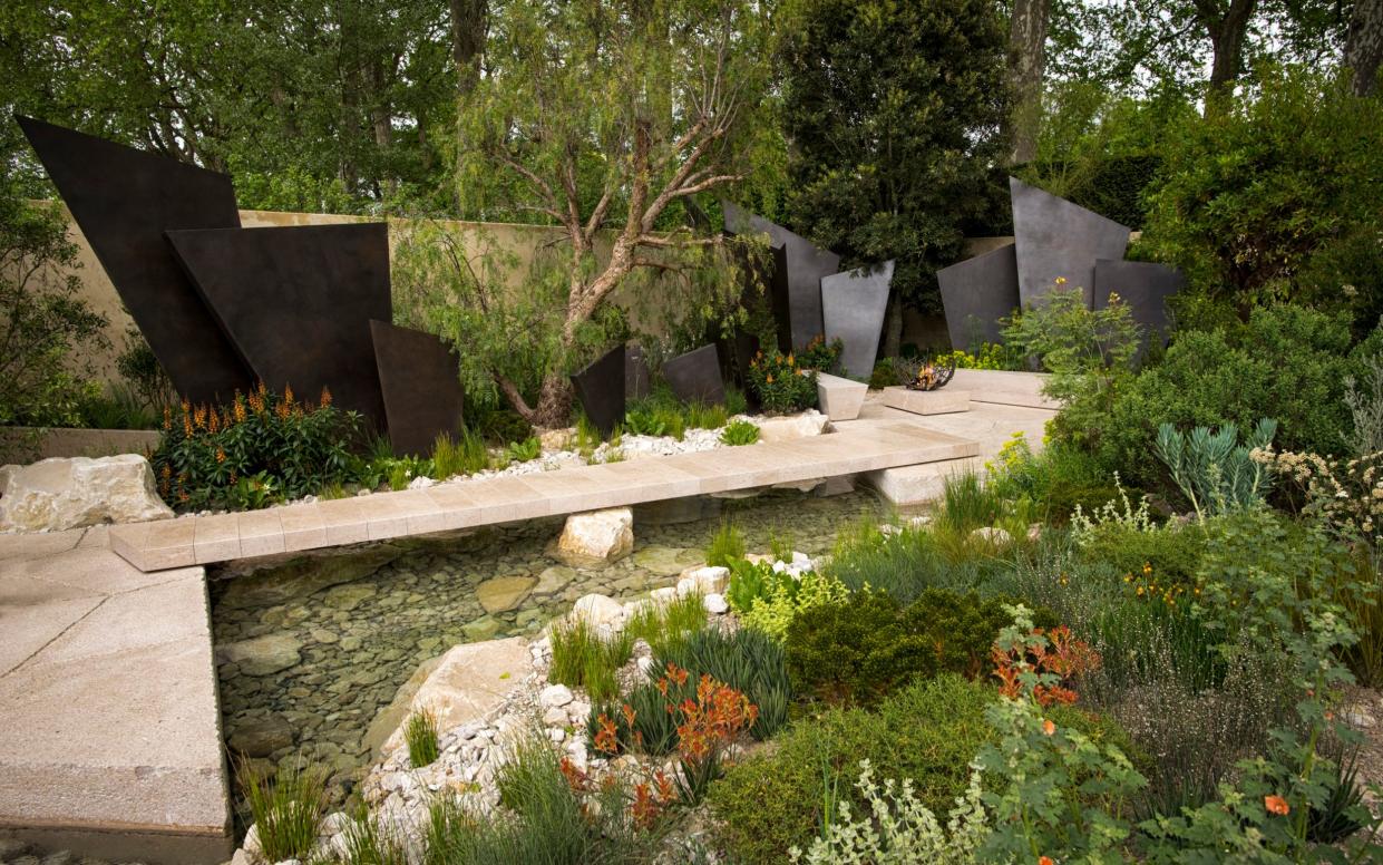 Mr Moore will also repurpose corten steel columns taken from storage after appearing in Andy Sturgeon's 2010 The Daily Telegraph Garden