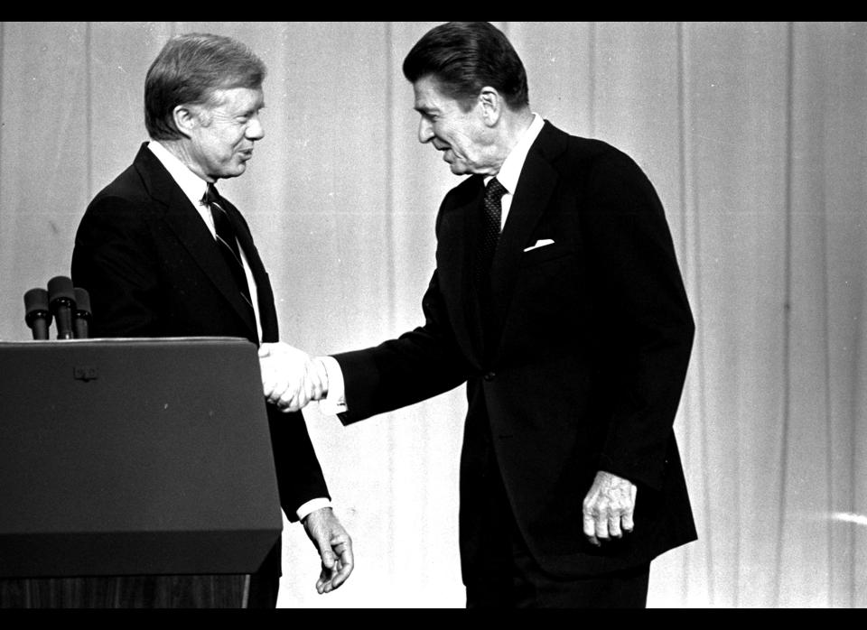 "Let us resolve tonight that young Americans will always ... find there a city of hope in a country that is free... And let us resolve they will say of our day and our generation, we did keep the faith with our God, that we did act worthy of ourselves, that we did protect and pass on lovingly that shining city on a hill."    Spoken one day prior to the 1980 election, in which Reagan defeated President Jimmy Carter in a landslide, winning 44 states.    <a href="http://www.msnbc.msn.com/id/3638320/ns/us_news-the_legacy_of_ronald_reagan/" target="_hplink">(MSNBC)</a>