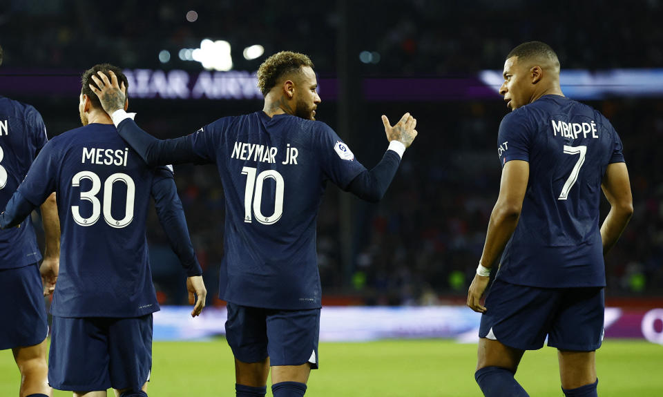 Teures Pariser Star-Ensemble: Messi, Neymar und Mbappé. (Bild: REUTERS/Stephane Mahe)