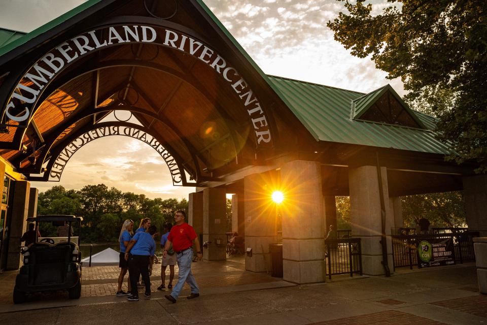 The entrance to the 33rd annual Riverfest in Clarksville, Tenn., on Sep. 9, 2022. Riverfest is a free and open to the public event that draws in more then 30,000 people every year with live music, food, drinks and shopping.