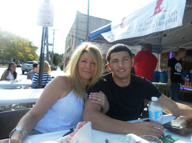 Detroit Tigers infielder John Valente with his mother, Donna Valente, before her death in November 2018.